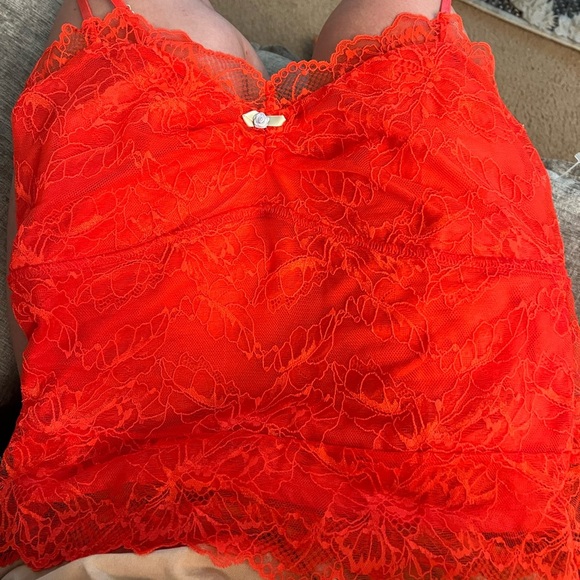Free People Intimately Lacey Essential Cami In Poppy Red Size M - Picture 6 of 6